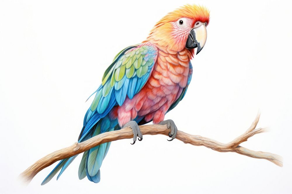 Parrot drawing animal bird. AI generated Image by rawpixel.