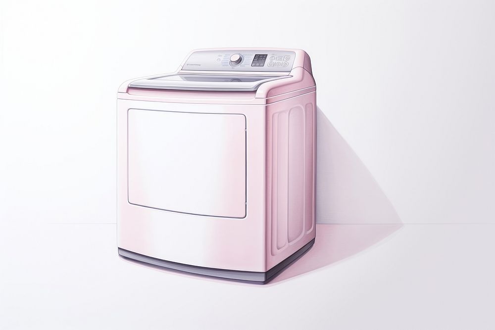 Washing machine appliance white background technology. AI generated Image by rawpixel.