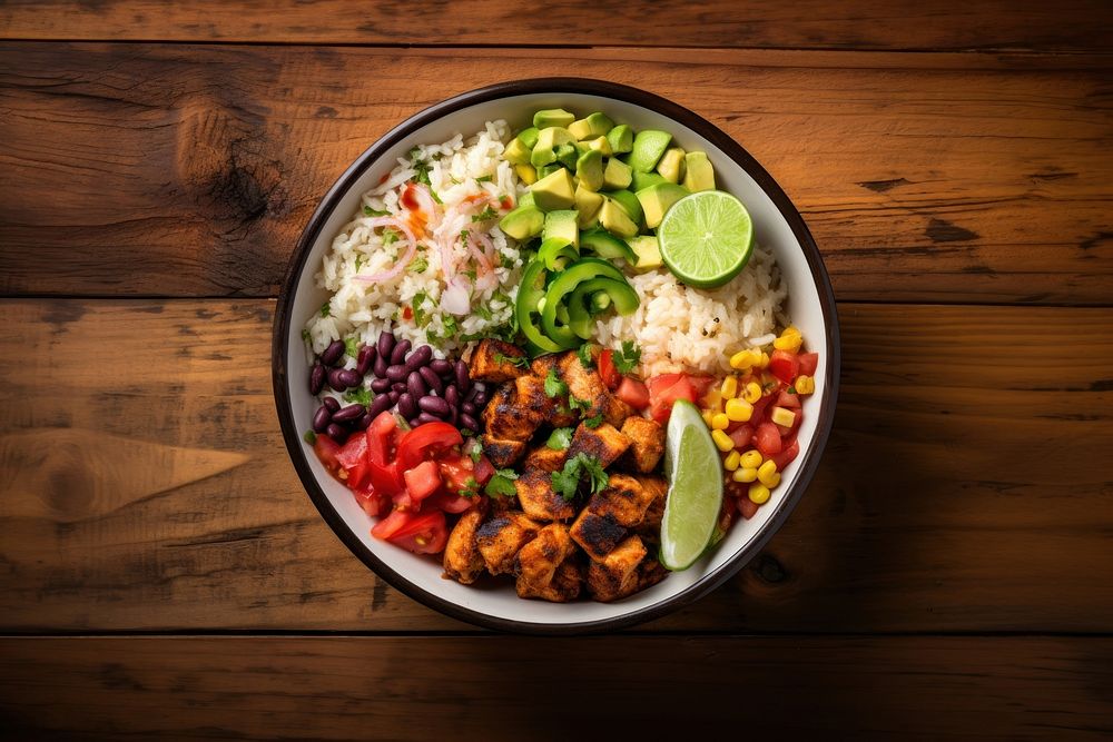 Vegan food bowl meal dish. AI generated Image by rawpixel.