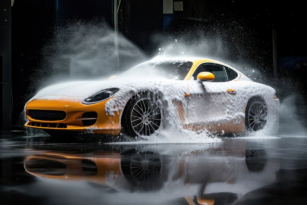 Car wash vehicle transportation sports. AI generated Image by rawpixel.