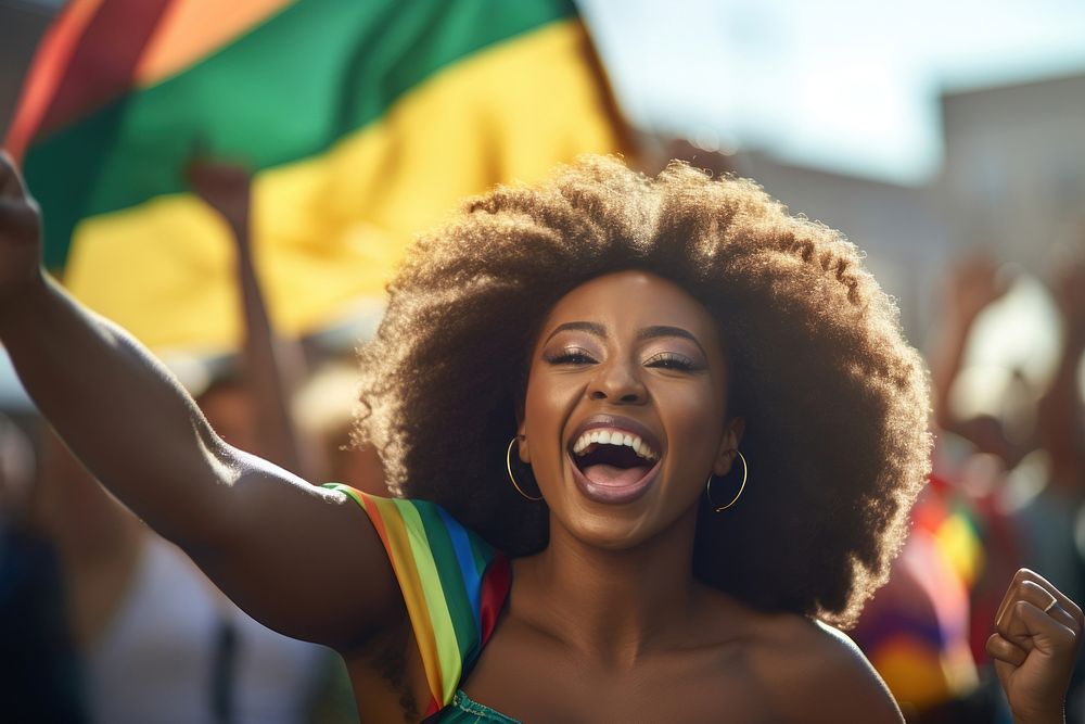 Cheering laughing portrait pride. 