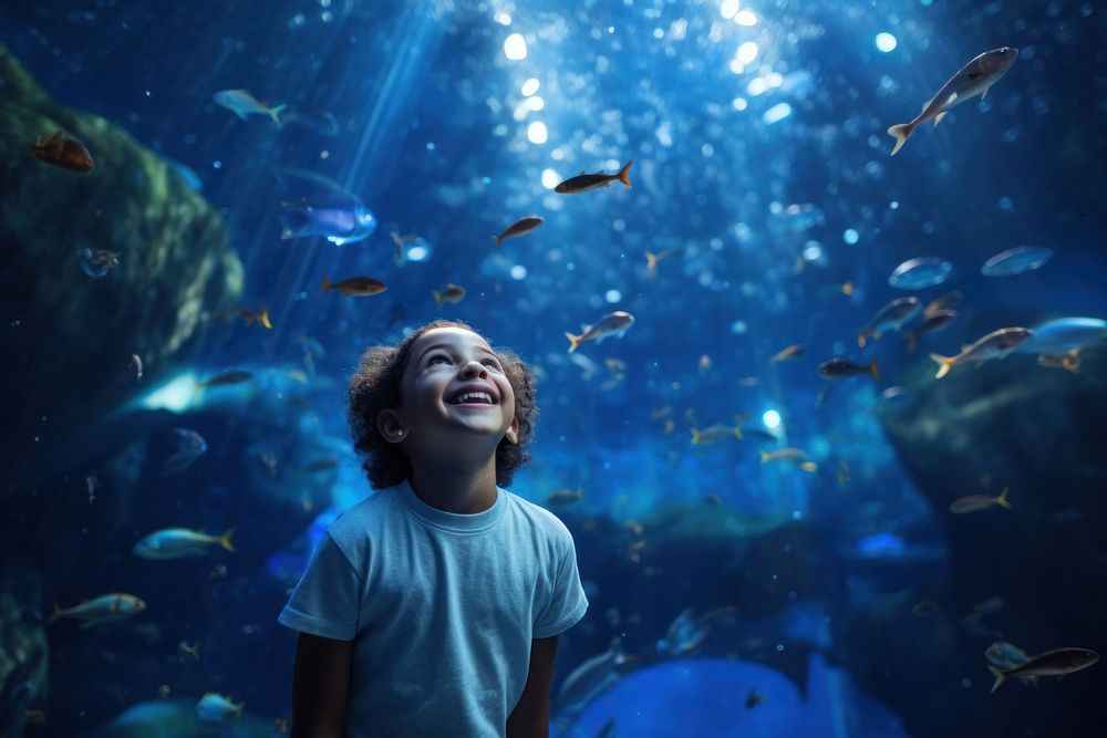 Aquarium scene portrait outdoors nature. AI generated Image by rawpixel.