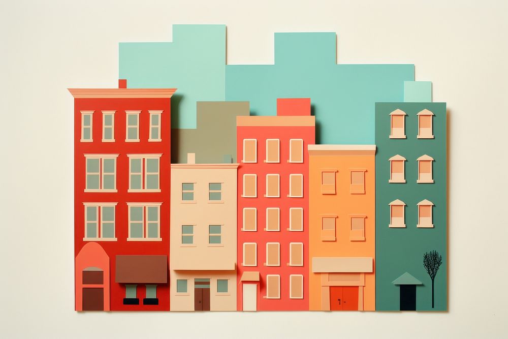 Buildings painting architecture wall. AI generated Image by rawpixel.