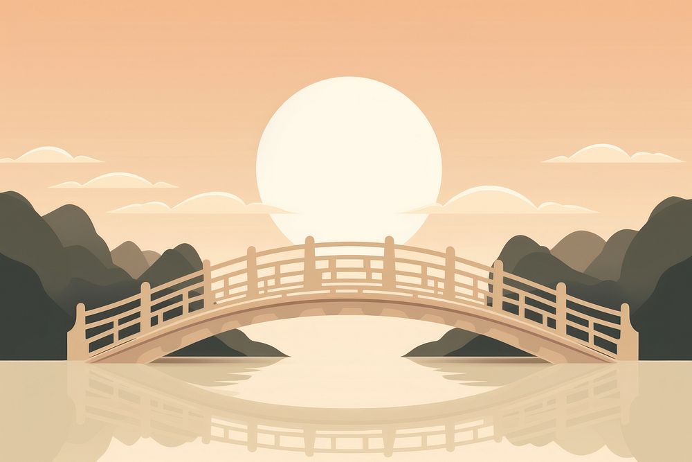 Lunar new year bridge architecture landscape. 