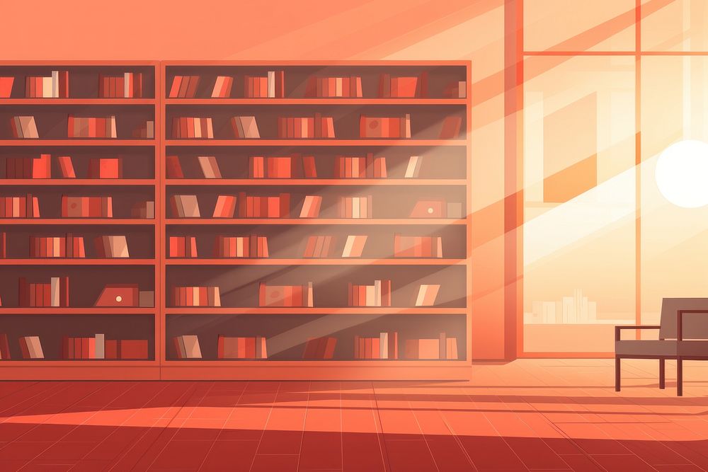 Low details library publication bookshelf. AI generated Image by rawpixel.