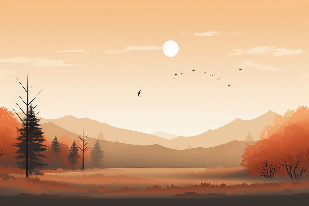 Autumn ambient landscape outdoors nature. AI generated Image by rawpixel.