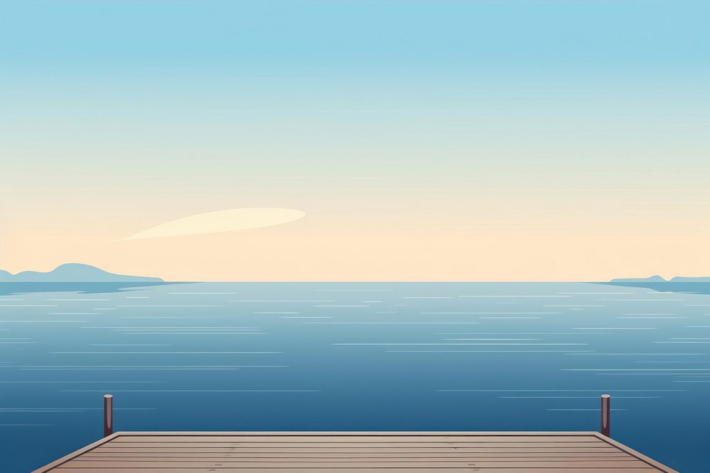 Lake outdoors horizon nature. AI generated Image by rawpixel.