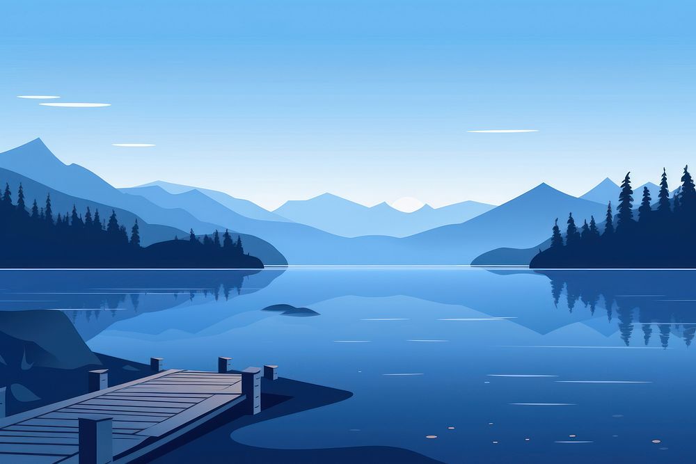 Lake landscape outdoors nature. AI generated Image by rawpixel.