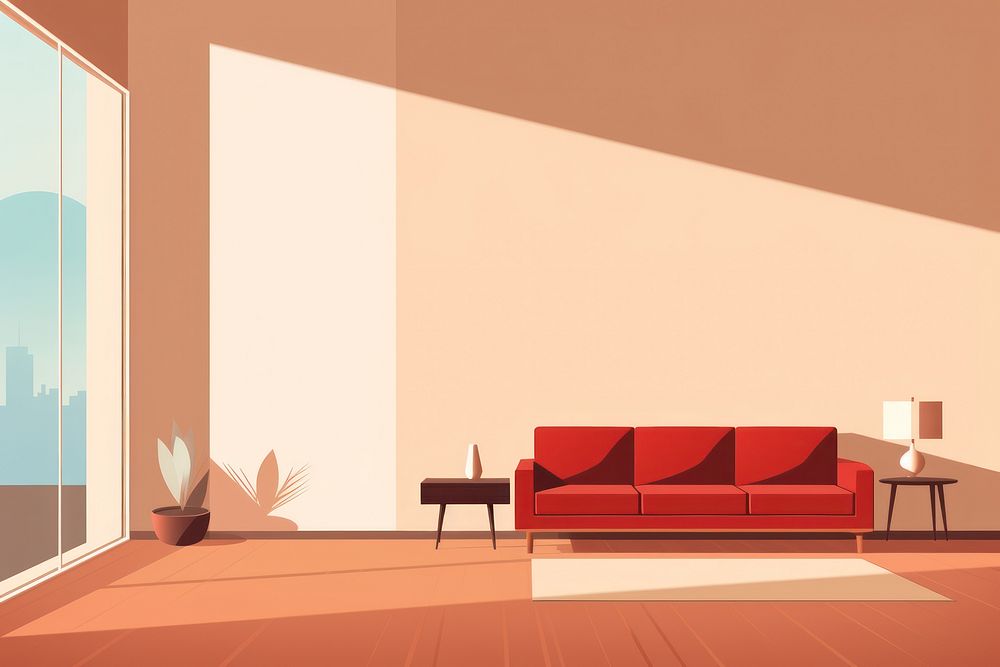 Living room wall architecture furniture. AI generated Image by rawpixel.