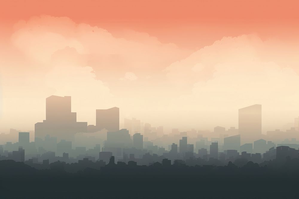 Polluted sky cityscape fog architecture. 