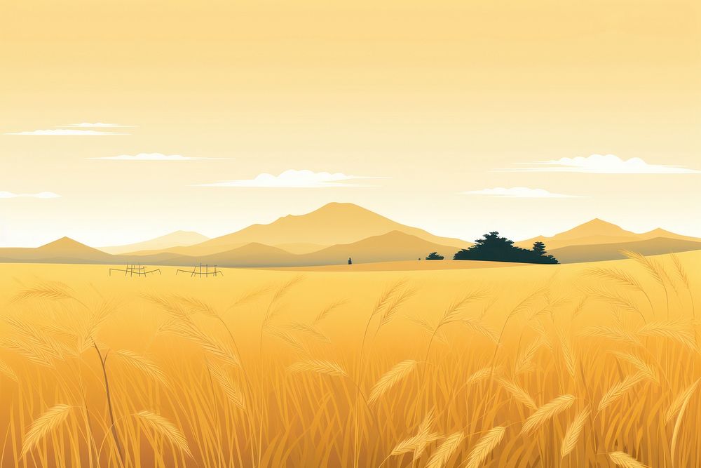 Rice field harvest agriculture landscape outdoors. AI generated Image by rawpixel.