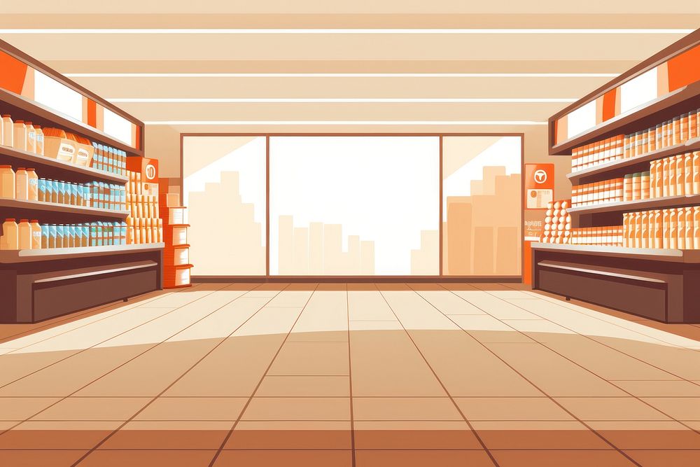 Supermarket architecture publication warehouse. AI generated Image by rawpixel.
