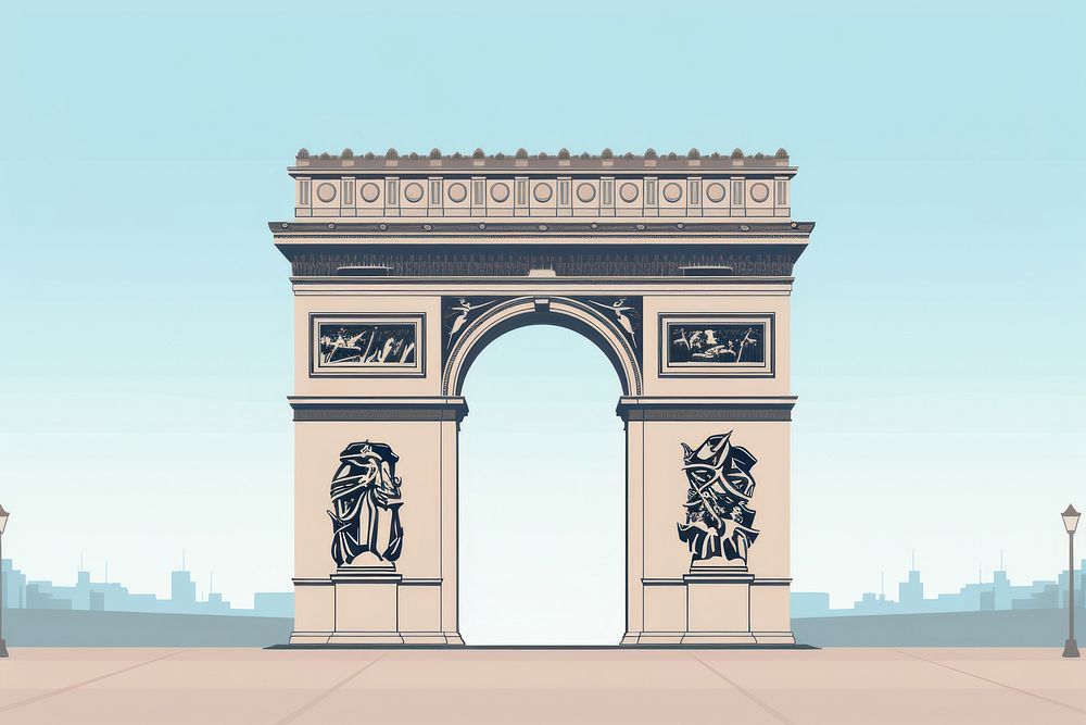 The Arc de Triomphe architecture building landmark.