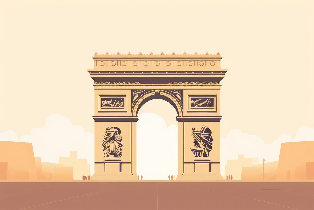 The Arc de Triomphe architecture landmark representation.