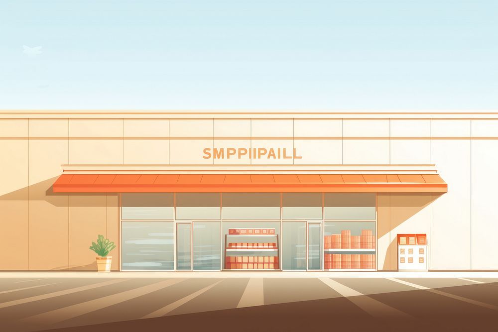 Supermarket architecture outdoors building. AI generated Image by rawpixel.