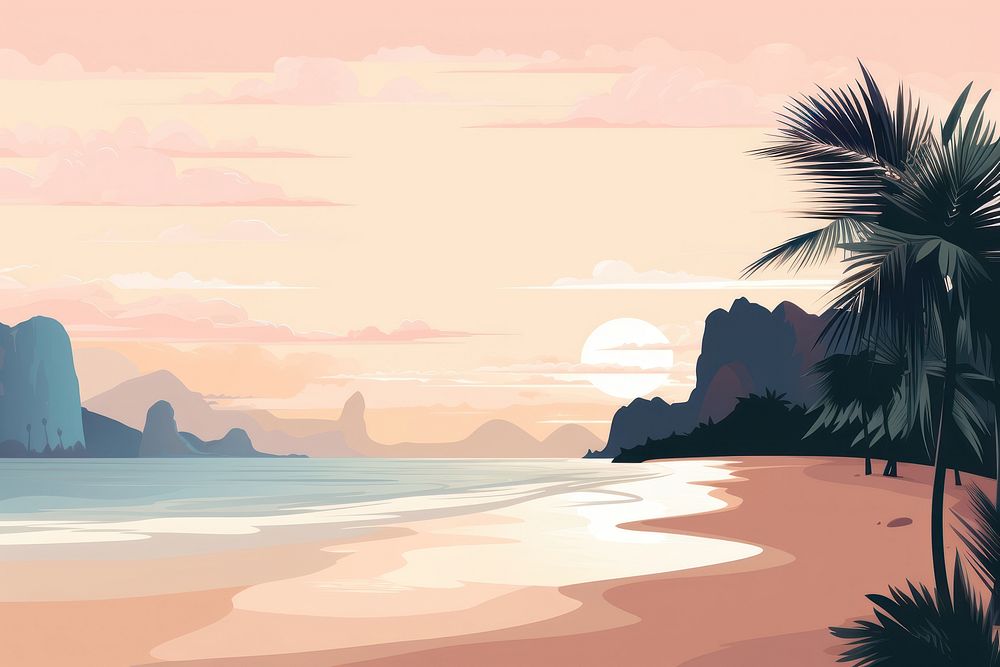 Beach land landscape outdoors. AI generated Image by rawpixel.