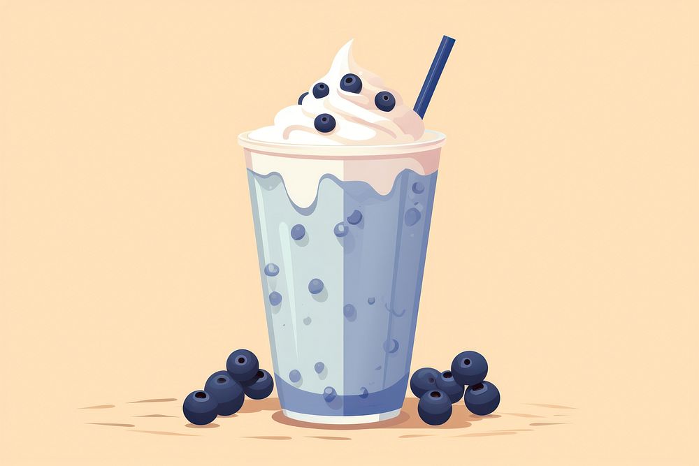 Blueberry Milkshake milkshake blueberry smoothie. AI generated Image by rawpixel.
