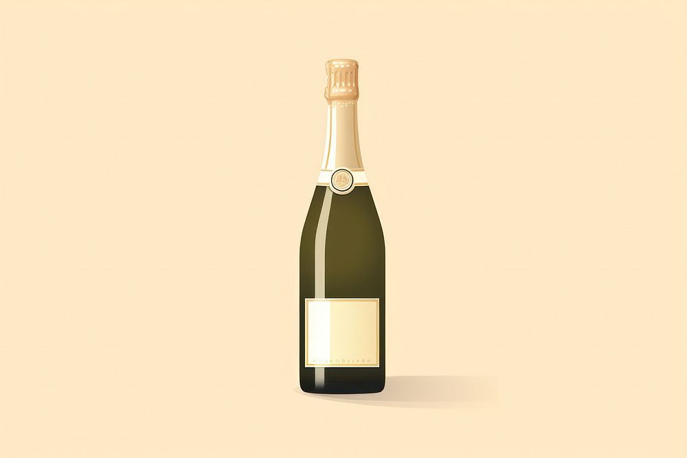 Champagne bottle drink beverage wine. AI generated Image by rawpixel.