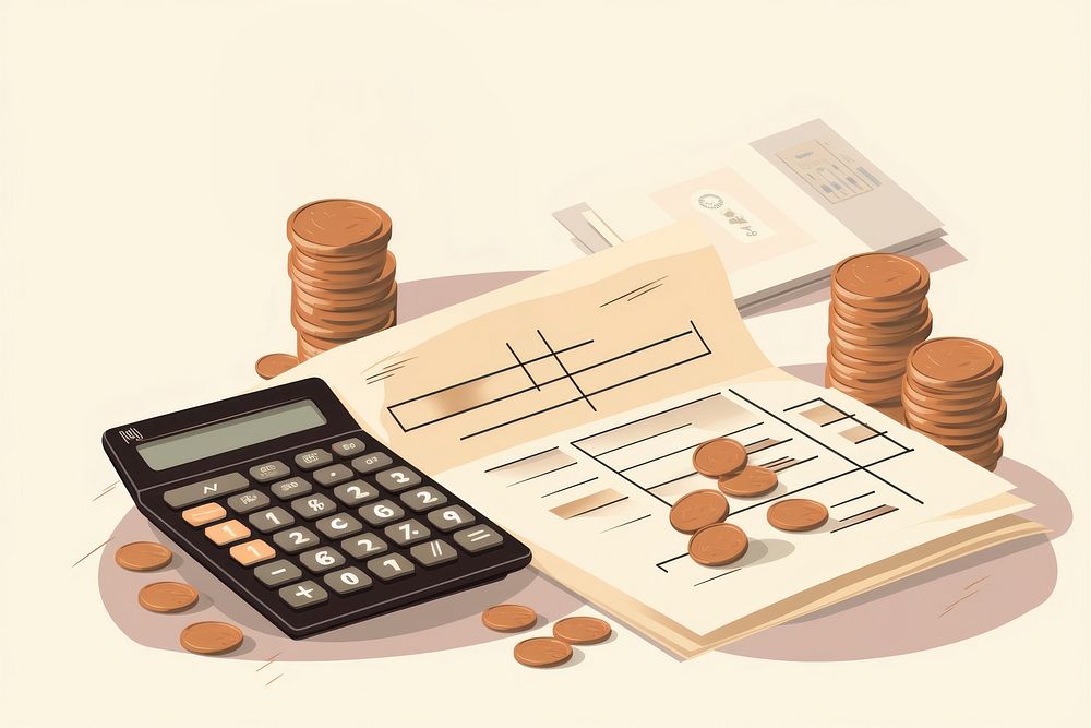 Tax payment accounting calculator paper mathematics. AI generated Image by rawpixel.