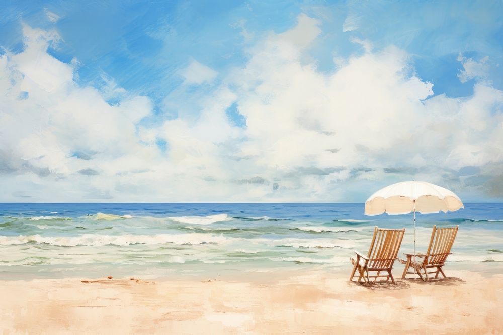 Spanish beach background furniture outdoors horizon. 