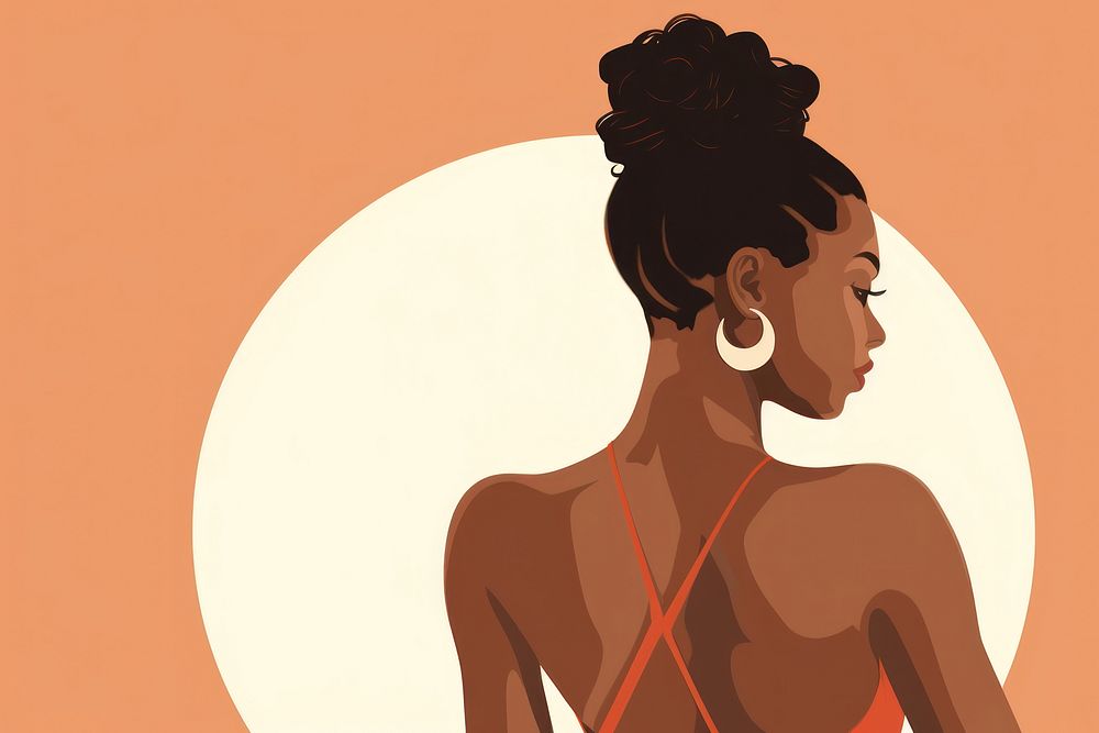 African Woman back earring adult woman. AI generated Image by rawpixel.
