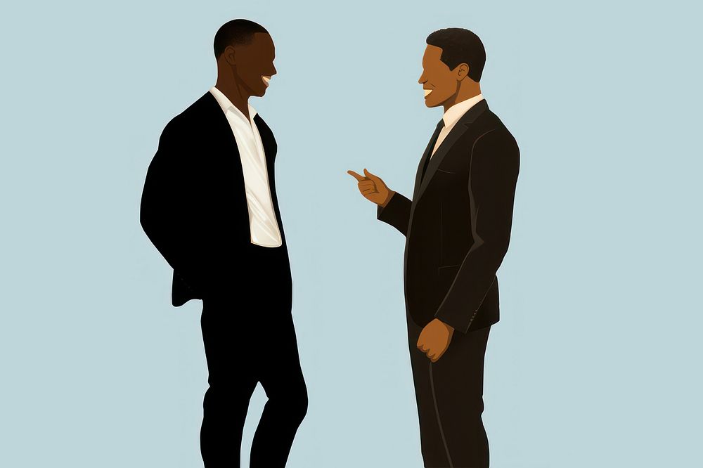 Black Business man adult togetherness businesswear. AI generated Image by rawpixel.
