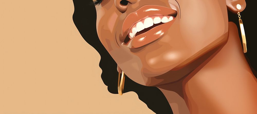 Black Woman Smile earring adult woman. 
