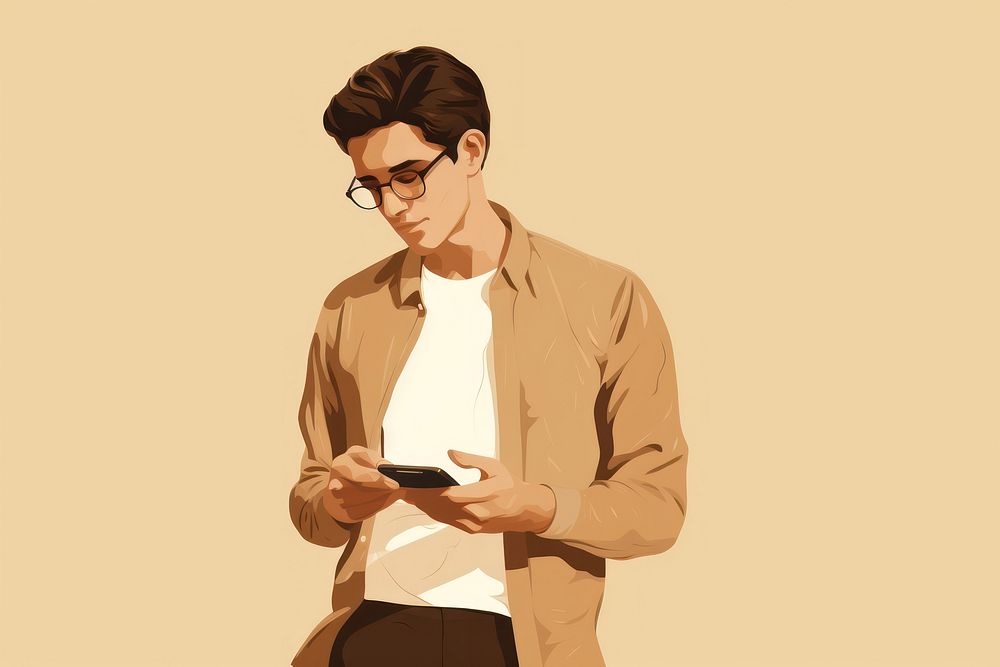 Young man portrait glasses adult. AI generated Image by rawpixel.