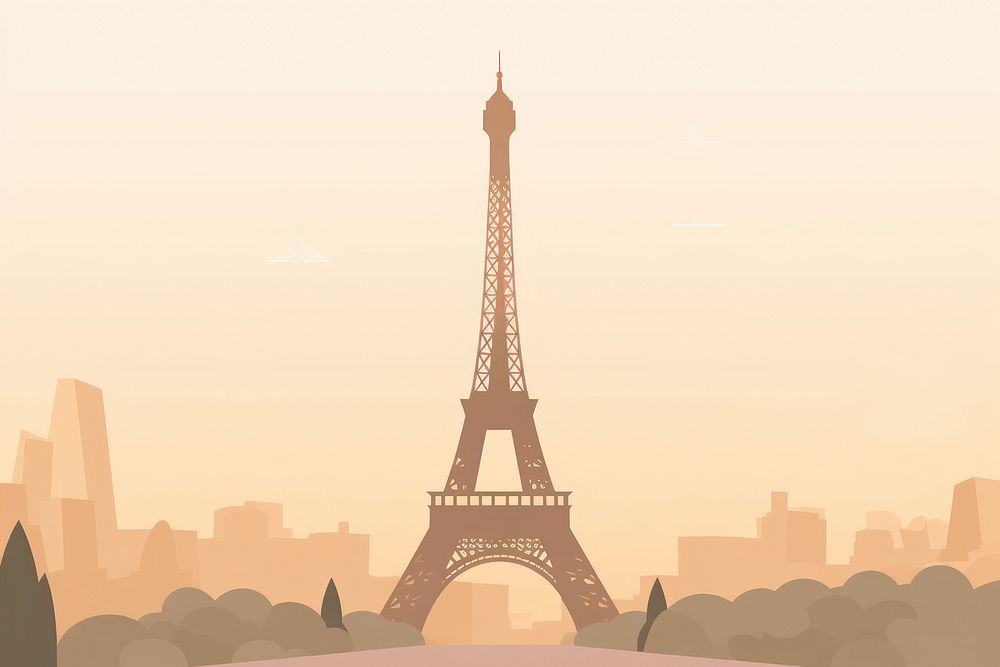 Paris Eiffel Tower tower architecture building. AI generated Image by rawpixel.