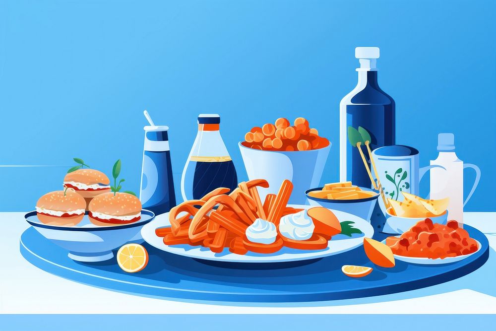 Food meal dish blue. AI generated Image by rawpixel.