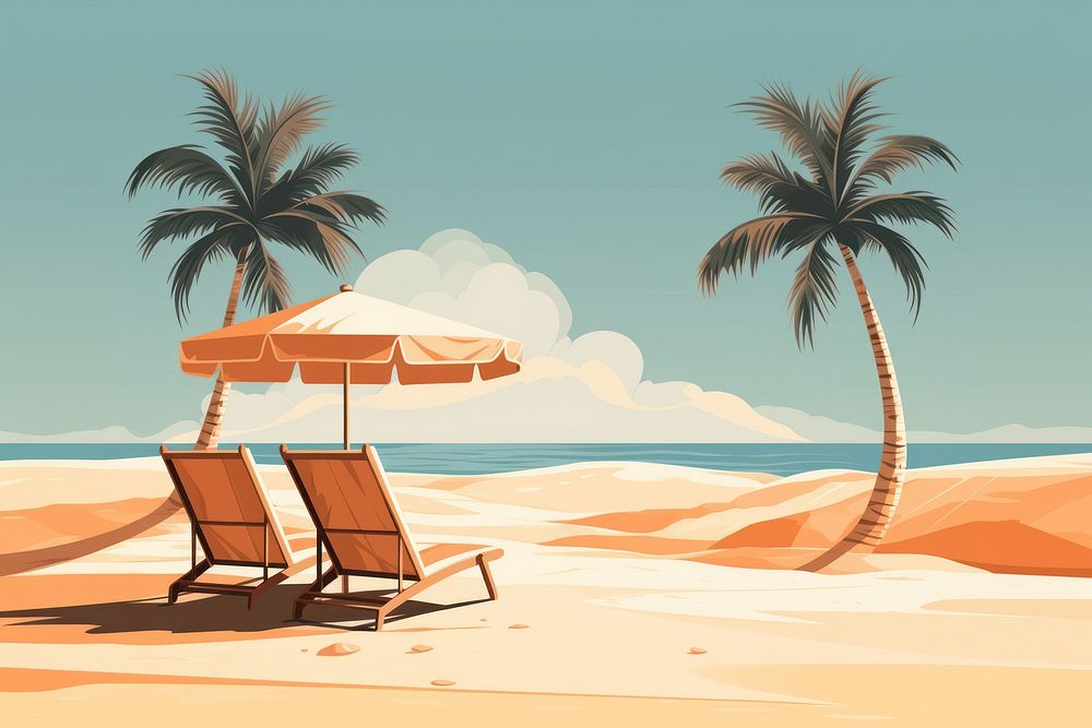 Beach vacation furniture outdoors summer. AI generated Image by rawpixel.