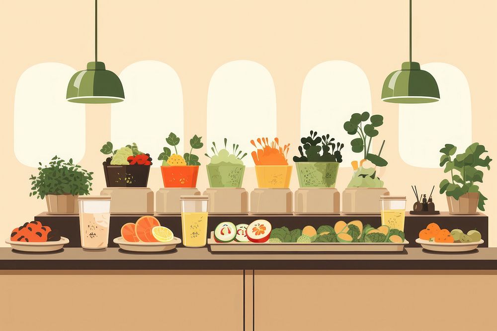 Salad bar plant food meal. AI generated Image by rawpixel.