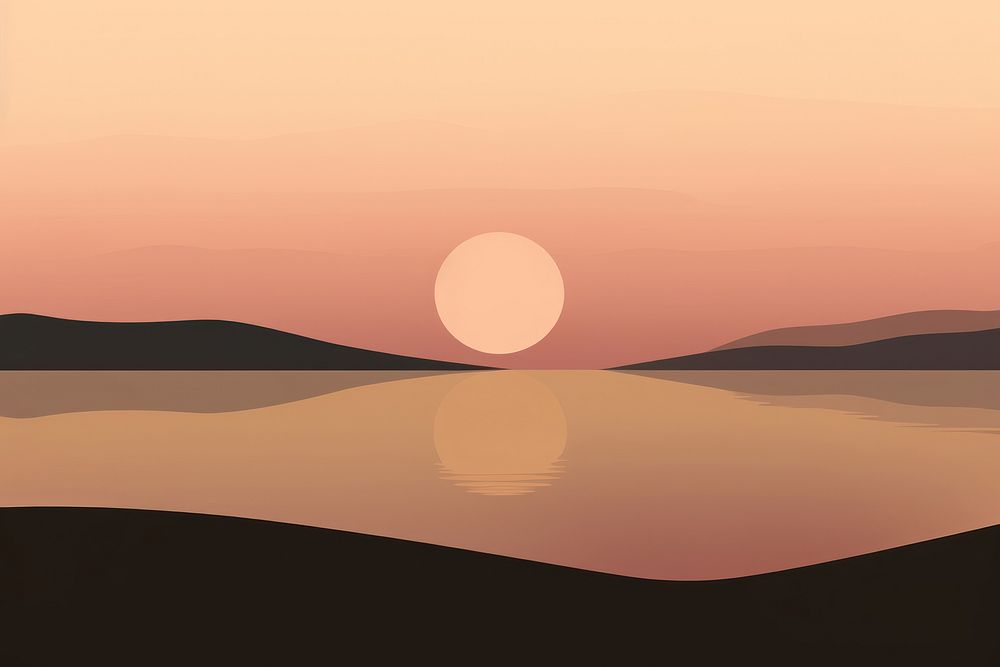 Sunset landscape outdoors horizon. AI generated Image by rawpixel.