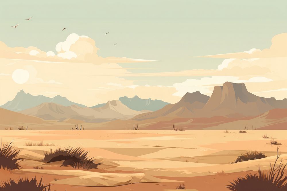 Landscape mountain outdoors desert nature. AI generated Image by rawpixel.