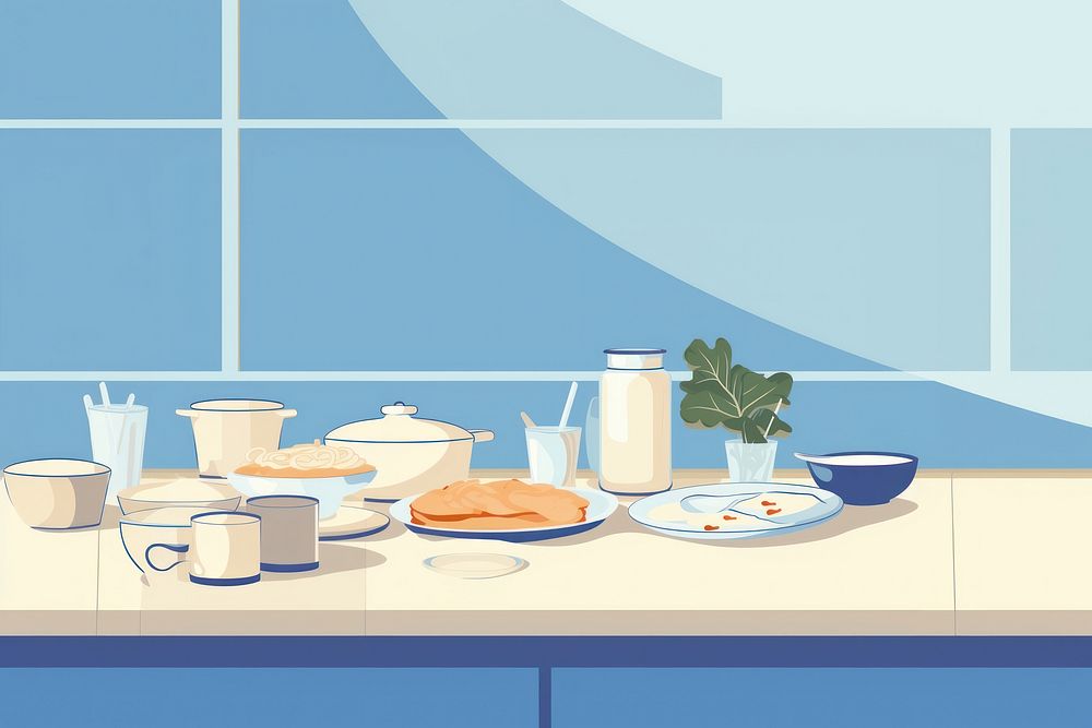 Furniture table room meal. AI generated Image by rawpixel.