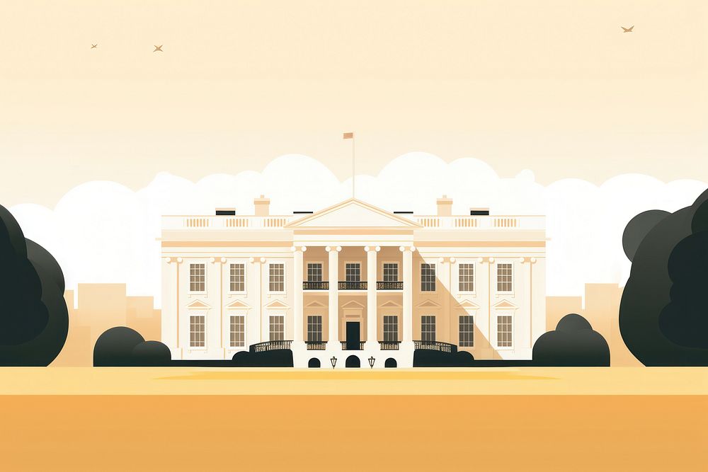 White House house architecture building. AI generated Image by rawpixel.