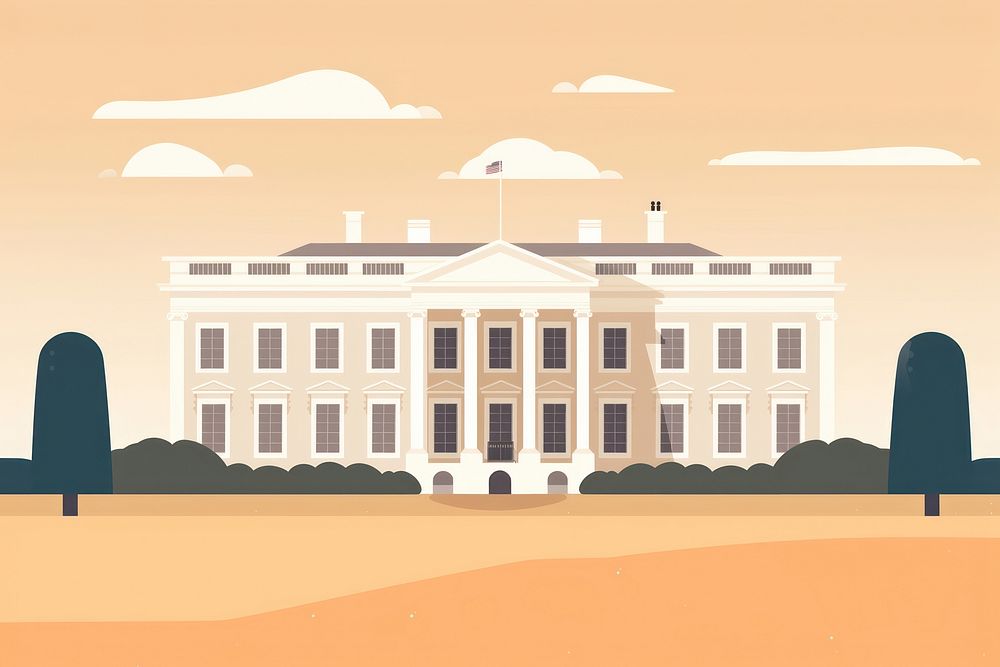 White House architecture building house. AI generated Image by rawpixel.
