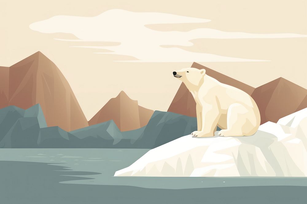 Polar bear wildlife animal mammal. AI generated Image by rawpixel.