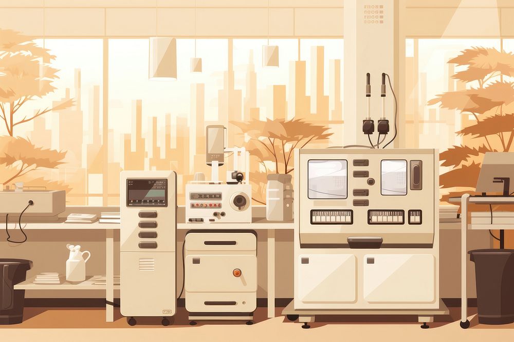 Architecture lab photocopier electronics. AI generated Image by rawpixel.