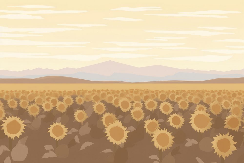 Sunflower field backgrounds landscape outdoors. AI generated Image by rawpixel.