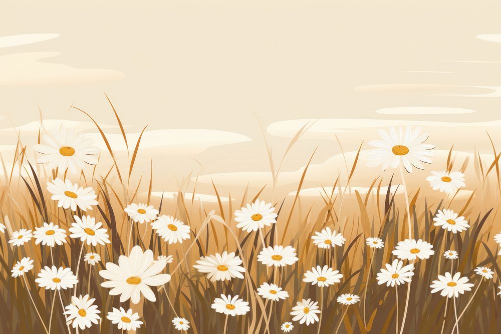 Daisy field backgrounds flower plant. AI generated Image by rawpixel.