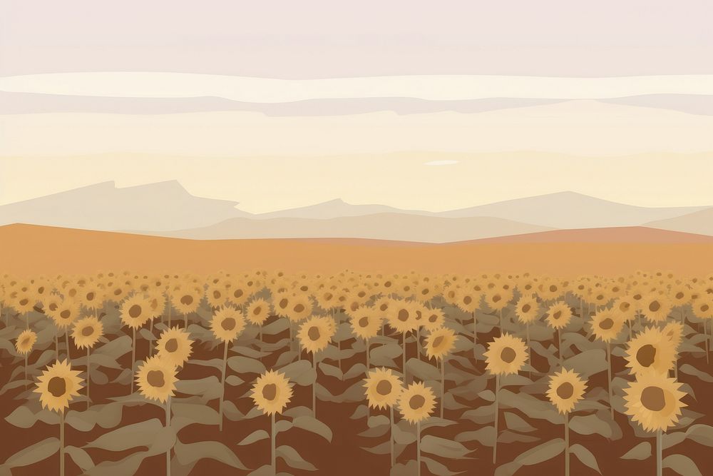 Sunflower field backgrounds landscape outdoors. AI generated Image by rawpixel.