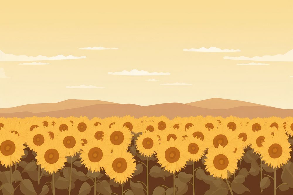 Sunflower field backgrounds landscape outdoors. 
