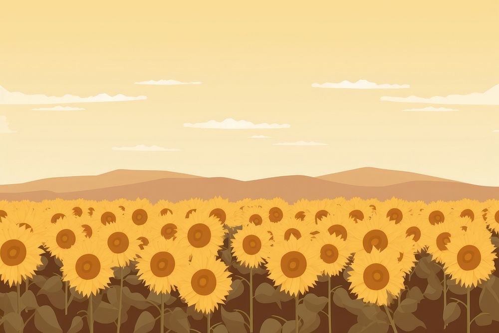 Sunflower field backgrounds landscape outdoors. AI generated Image by rawpixel.