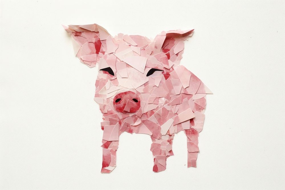 Pig mammal animal paper. AI generated Image by rawpixel.