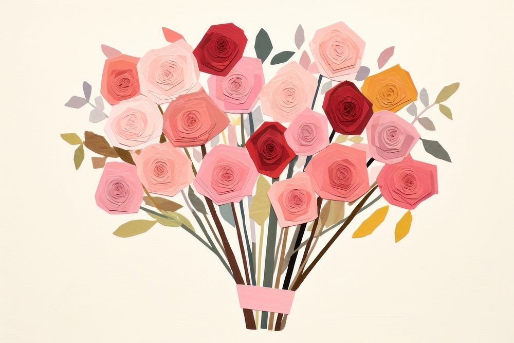 Rose bouquet flower plant art. AI generated Image by rawpixel.