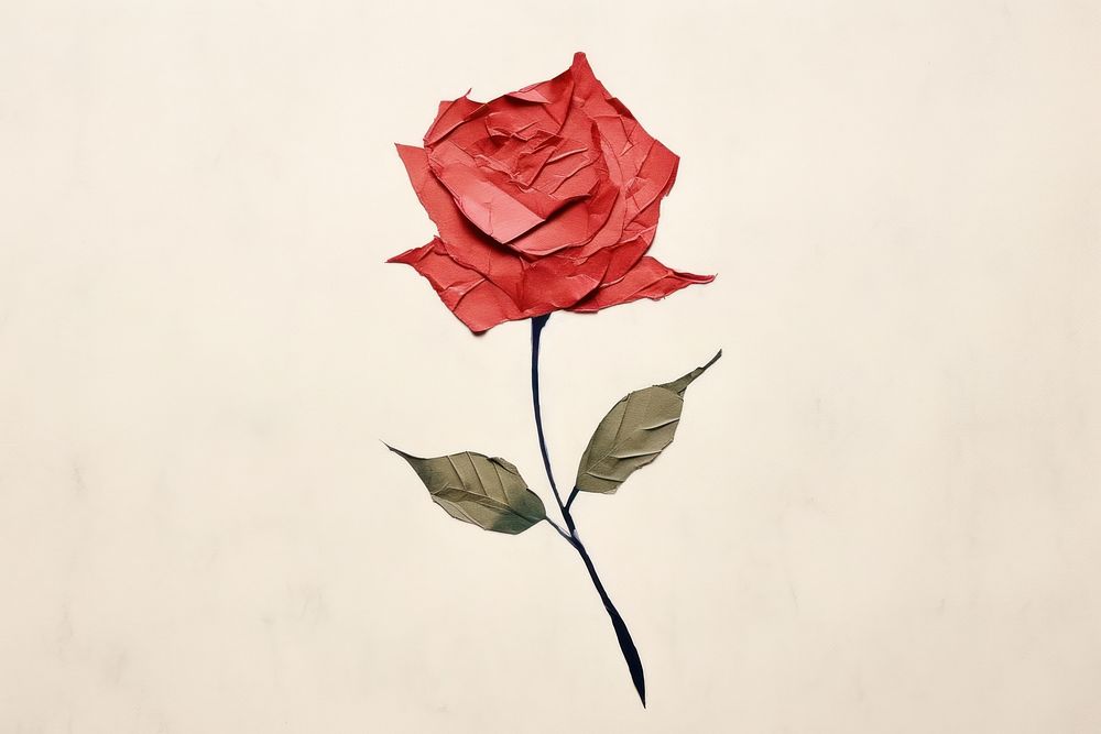 Rose paper flower plant. AI generated Image by rawpixel.