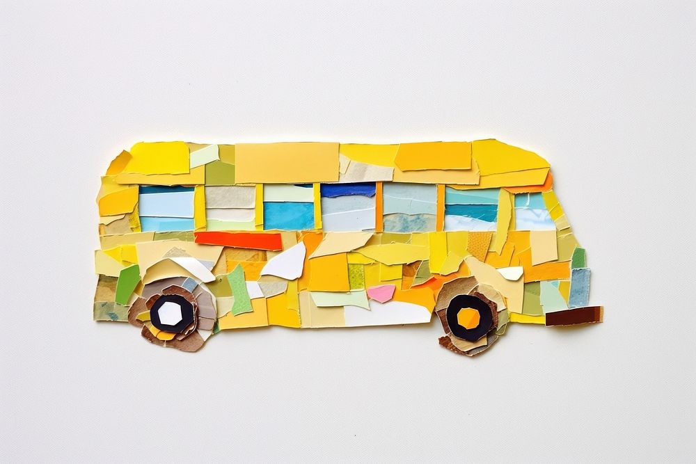School bus vehicle craft art. AI generated Image by rawpixel.
