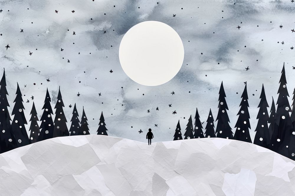 Winter astronomy outdoors nature. AI generated Image by rawpixel.