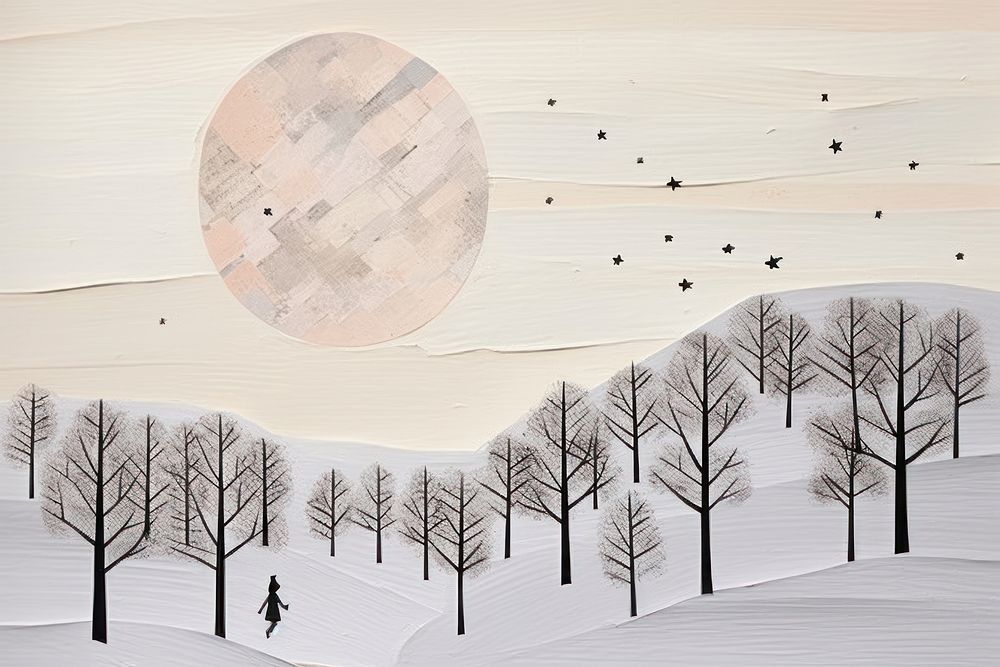 Winter outdoors drawing nature. AI generated Image by rawpixel.